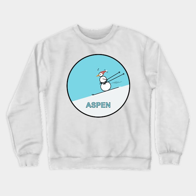 Frosty the Snowman skiing in Aspen Crewneck Sweatshirt by Musings Home Decor